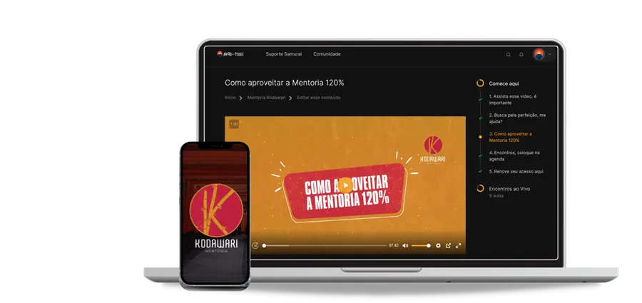 Plataforma da Comunidade JCT aberta em notebook e celular